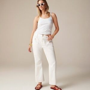 J. Crew 28T Tall sailor mid rise relaxed demi boot jean in white